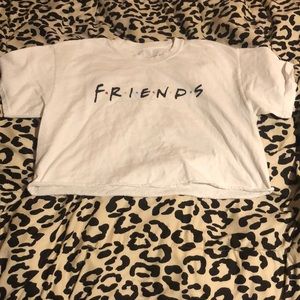 White Cropped “FRIENDS” Tee